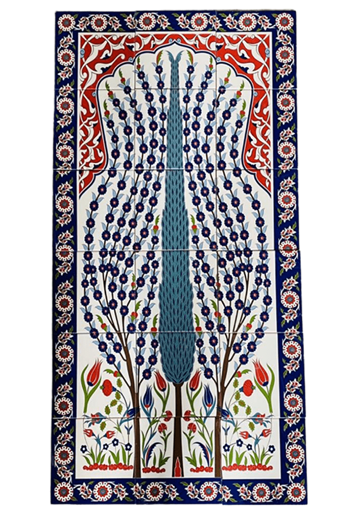 Çini Panolar - 02, 60x120 Sarmaşık Kütahya Çini Pano, Sarmaşık Çini Tablo Modelleri, Lider Çini