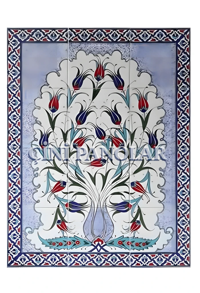 Çini Panolar - 20, Lalezar Kütahya Çini Pano, 60x100