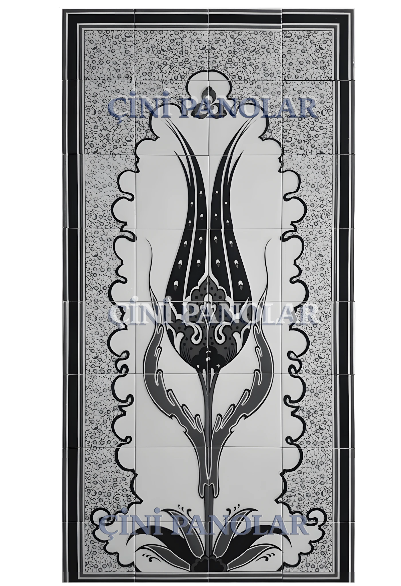 Çini Panolar - 32, İznik Çini Pano Kütahya Lale Motifli, 80x160