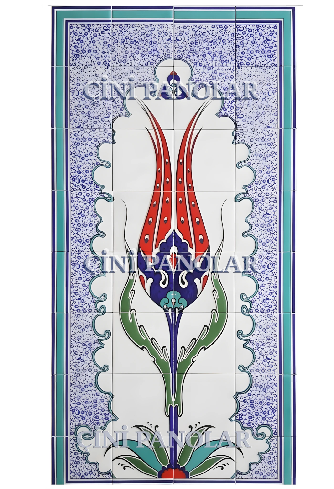 Çini Panolar - 34, El Yapımı Çini Pano Fiyatları 80x160 Tek Lale