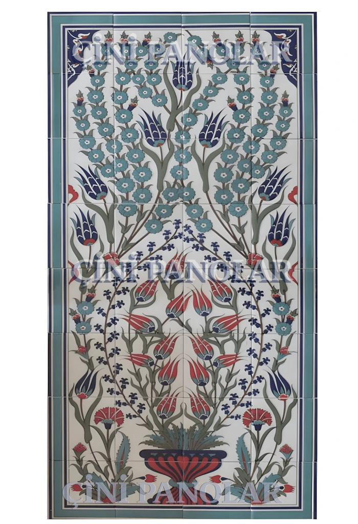 Çini Panolar - 37, Lalezar Duvar Çini Pano Modelleri 80x160