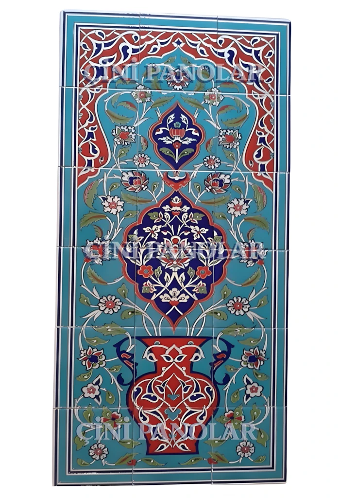 Çini Panolar - 38, El Yapımı Çini Pano Kemerli Modeli 60x120