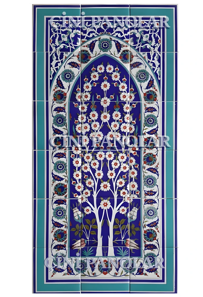 Çini Panolar - 43, Çini Pano Hayat Ağacı 60x120