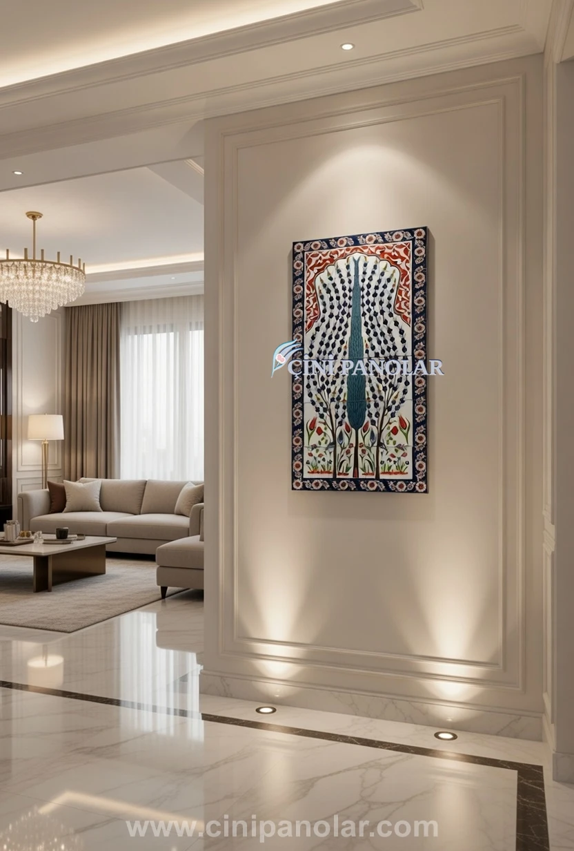 Hayat Ağacı Motifli İznik Çini Duvar Tablosu | CT01